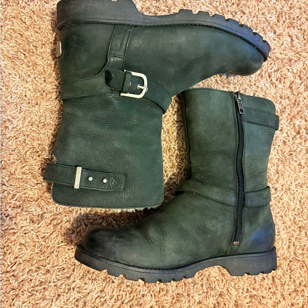 UGG Black Ankle Boots with Sturdy Construction